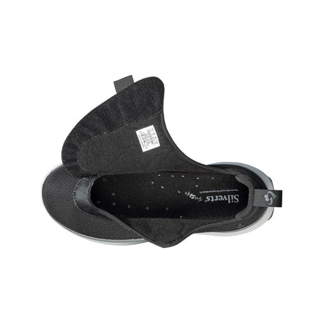 Black protective booties with brand label on a white background - okotoks hc pharmacy