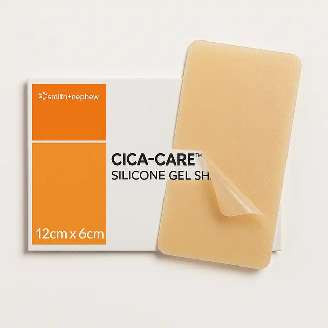 CICA-CARE silicone gel sheet by Smith & Nephew on a white background