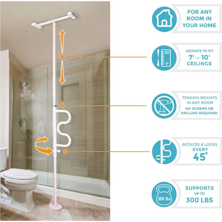 Stander Security Pole and Curve Bar - okotoks hc pharmacy