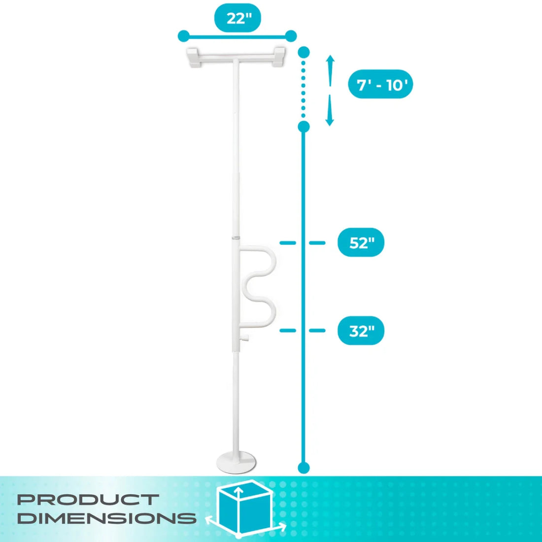 Measurement chart of a product with dimensions labeled on a white background - okotoks hc pharmacy
