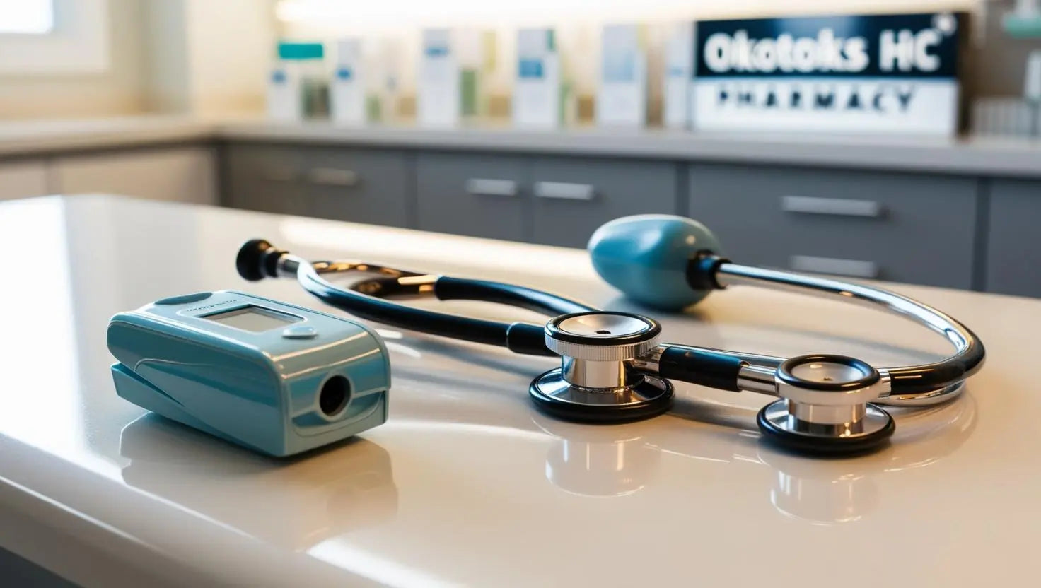 Diagnostic tools department at Okotoks HC Pharmacy.