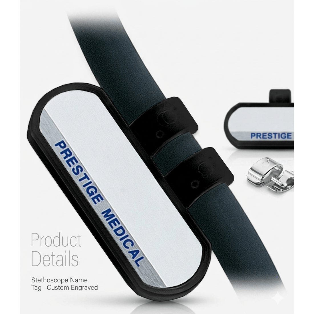 Stethoscope with 'Prestige Medical' branding on a white background - okotoks hc pharmacy