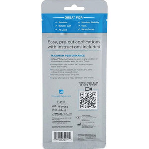 Back of a StrengthTape packaging with text and QR code on a white background - okotoks hc pharmacy