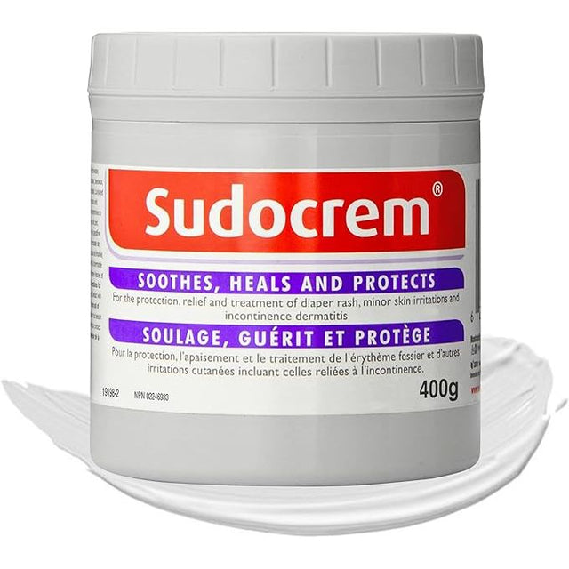 Sudocrem jar with red and purple label on a white background - okotoks hc pharmacy