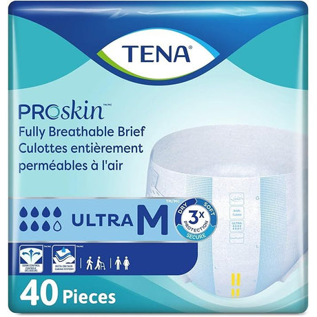 TENA ProSkin fully breathable brief packaging with blue and white design. - okotoks hc pharmacy