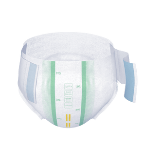 White incontinence product with green and blue accents on a white background - okotoks hc pharmacy