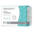 A package of Tranquility Essential Underwear Heavy in size 24, featuring a white and teal box with product details and icons. - okotoks hc pharmacy