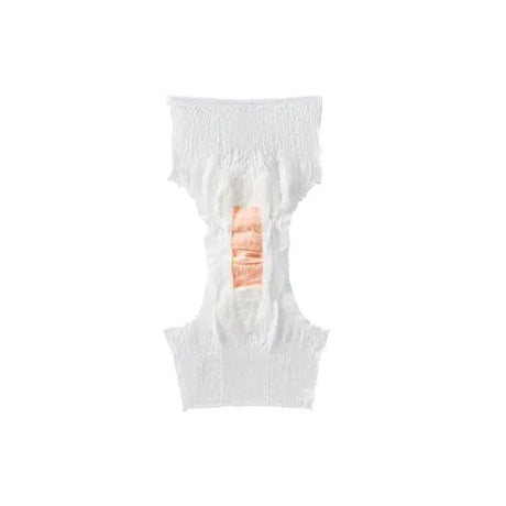 White diaper with a pink label on a white background - okotoks hc pharmacy