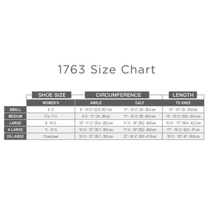 Size chart for shoe measurements on a white background - okotoks hc pharmacy