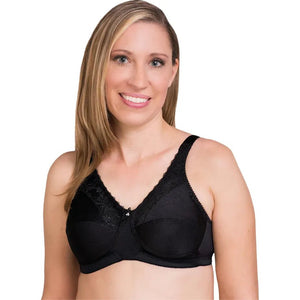 Woman wearing a black bra on a white background - okotoks hc pharmacy