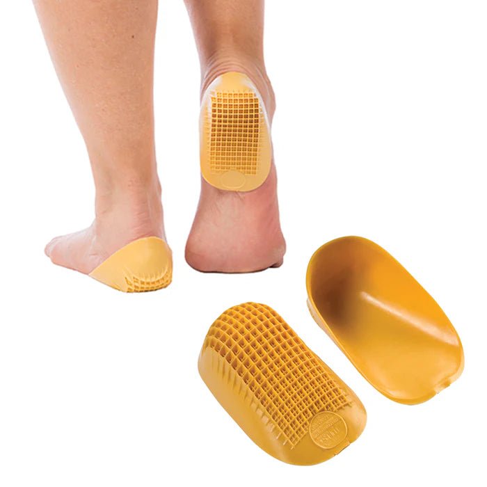 Yellow foot care products on a white background - okotoks hc pharmacy