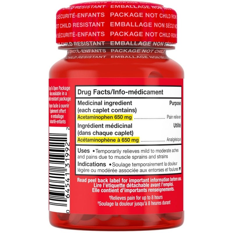 Tylenol 8H Muscle & Body 650 mg 110 Caplets - Okotoks HC Pharmacy