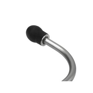 Metallic curved tool with black rubber handle on a white background - okotoks hc pharmacy