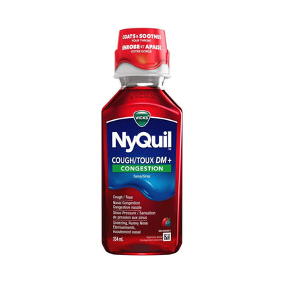 Vicks nyquil coughdm+ congestion 354ml - Okotoks HC Pharmacy