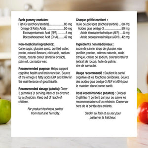 Gummy supplement label with ingredients and instructions on a white background - okotoks hc pharmacy