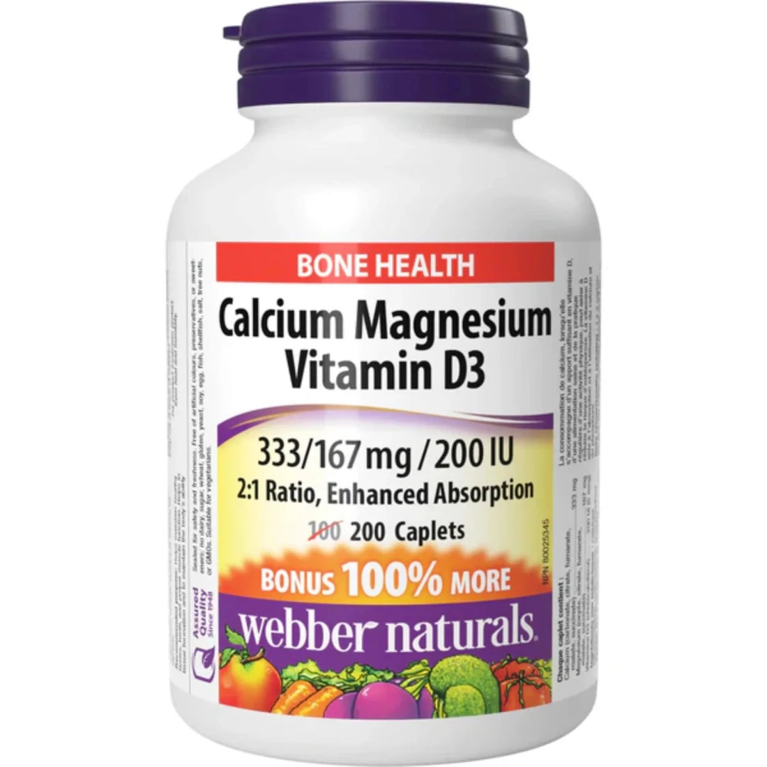 Supplement bottle labeled 'Calcium Magnesium Vitamin D3' by Webber Naturals on a white background - okotoks hc pharmacy