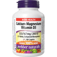 Supplement bottle labeled 'Calcium Magnesium Vitamin D3' by Webber Naturals on a white background - okotoks hc pharmacy