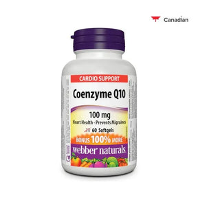 Coenzyme Q10 supplement bottle with label on a white background - okotoks hc pharmacy