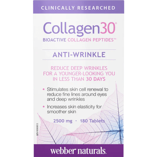 Webber Naturals Collagen30 Anti-Wrinkle Collagen Peptides Tablets 2500 mg - 180 - okotoks hc pharmacy