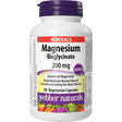 Webber Naturals Magnesium Bisglycinate supplement bottle on a white background - okotoks hc pharmacy