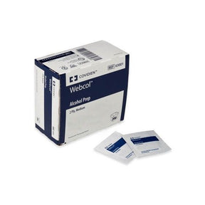 Box of Webcol Alcohol Prep with two packets on a white background - okotoks hc pharmacy